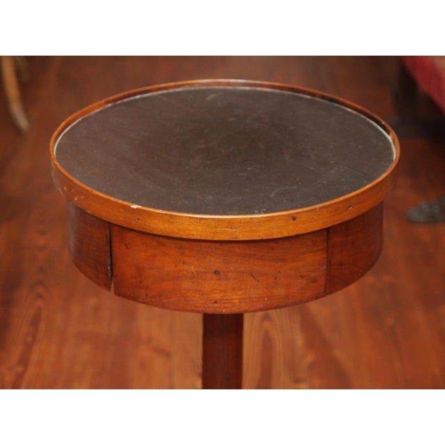 French Provincial Early 19c. Provincial Drum Table For Sale - Image 3 of 7