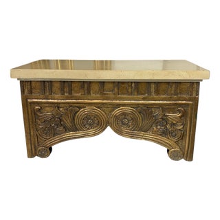 Vintage Large Carved Giltwood Florentine Style Decorative Box For Sale