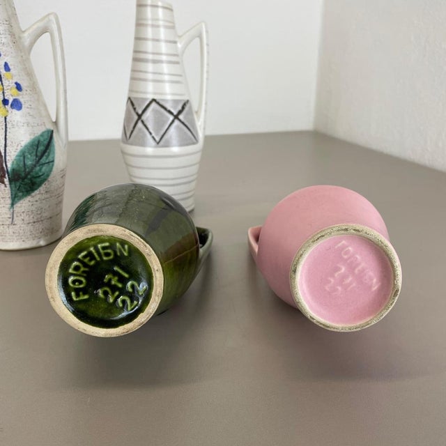 Vintage Fat Lava Pottery Vases attributed to Scheurich Foreign, Germany, 1950s, Set of 4 For Sale - Image 17 of 18