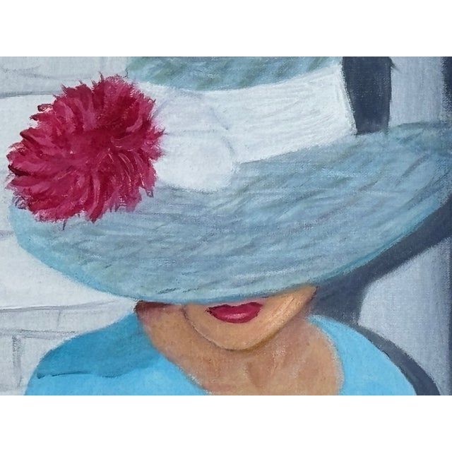 Lady in a Hat - Original Oil on Canvas in a Contemporary Style For Sale - Image 4 of 6