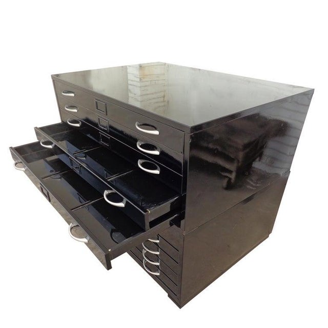 Metal 1960s Black Architectural Drafting Flat File Cabinet For Sale - Image 7 of 9