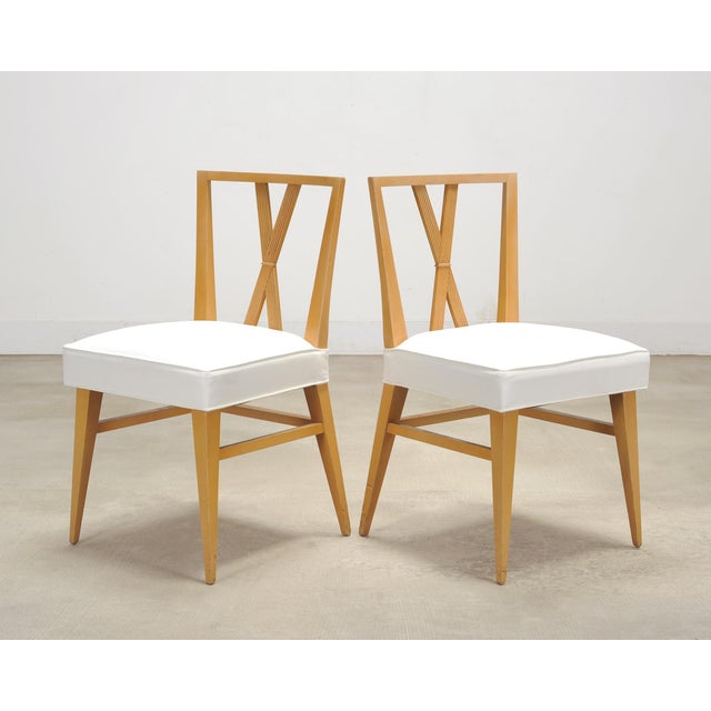 Set of Four Tommi Parzinger Mid-Century X-Back Dining Chairs For Sale - Image 9 of 18