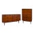 Vintage Mid Century Modern Walnut Credenza Dresser & Drop-Front Secretary Desk Set. For Sale