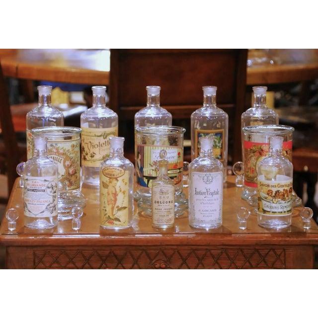 French Mid-20th Century French Apothecary or Pharmacy Jars, Set of 14 For Sale - Image 3 of 13
