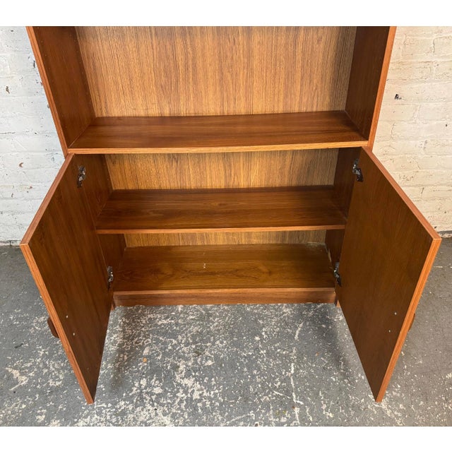 Brown Mid-Century Danish Teak Veneer Bookcase For Sale - Image 8 of 15