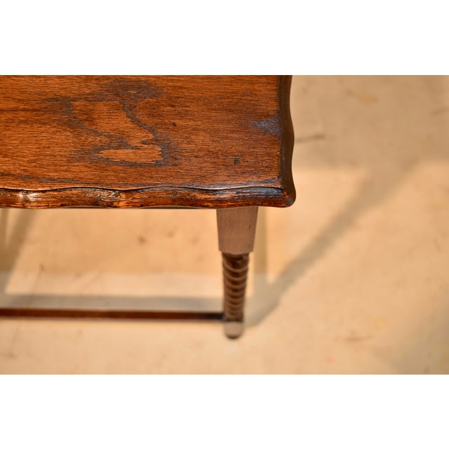 Wood Edwardian Oak Side Table From England, C. 1900 For Sale - Image 7 of 7