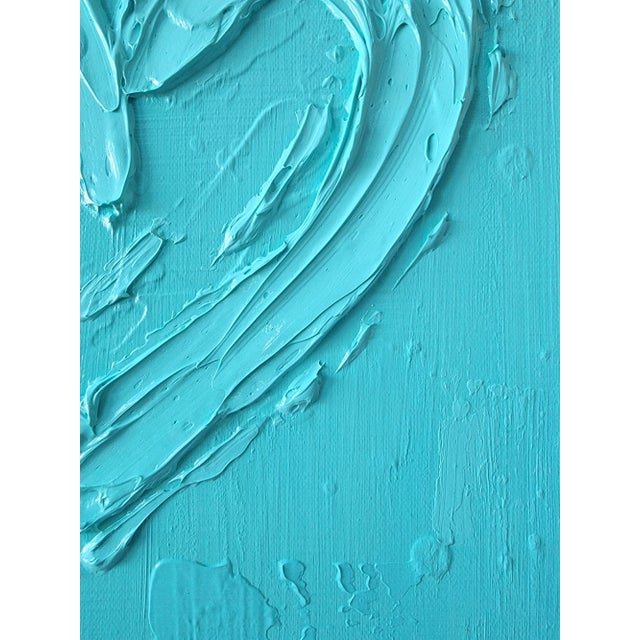 Aqua Abstract Heart Painting For Sale In Raleigh - Image 6 of 9