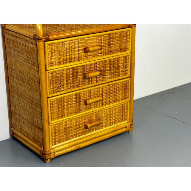 Mid-Century Rattan Bamboo Chest of Drawers, 1960s For Sale - Image 6 of 7