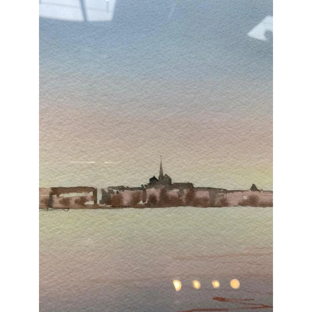 Contemporary Jacques Tornare, The Harbor, Geneva, Watercolor, 1996 For Sale - Image 3 of 8