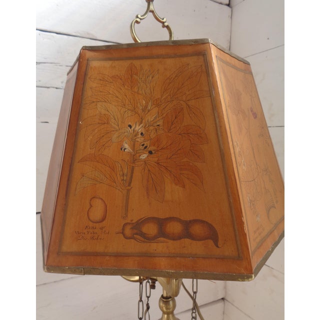 Bouillotte Table Lamp with Octagonal Hat in Printed Parchment, 1930s For Sale - Image 15 of 18