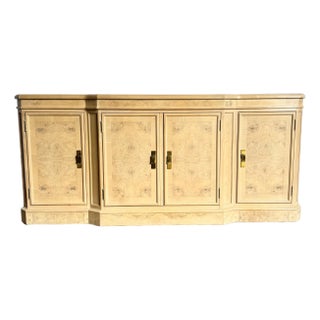 Vintage “Corinthian” Burlwood Credenza by Drexel Heritage For Sale