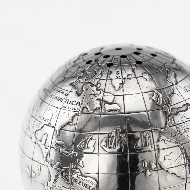 Vintage British Silver Novelty Globe Shaped Writing Sander For Sale - Image 14 of 18