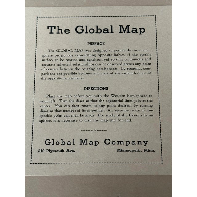 Vintage 1930s World Map Decor For Sale - Image 12 of 12