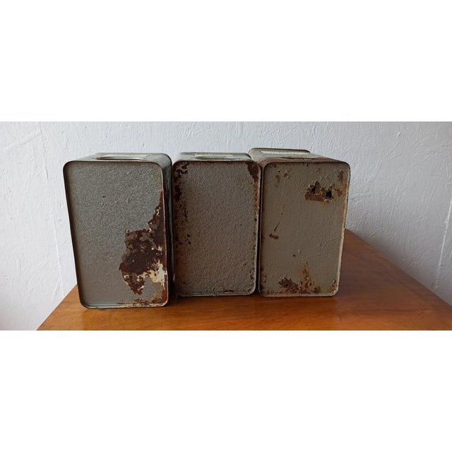 Vintage Metal Pharmacy Containers, 1950s, Set of 3 For Sale - Image 11 of 16