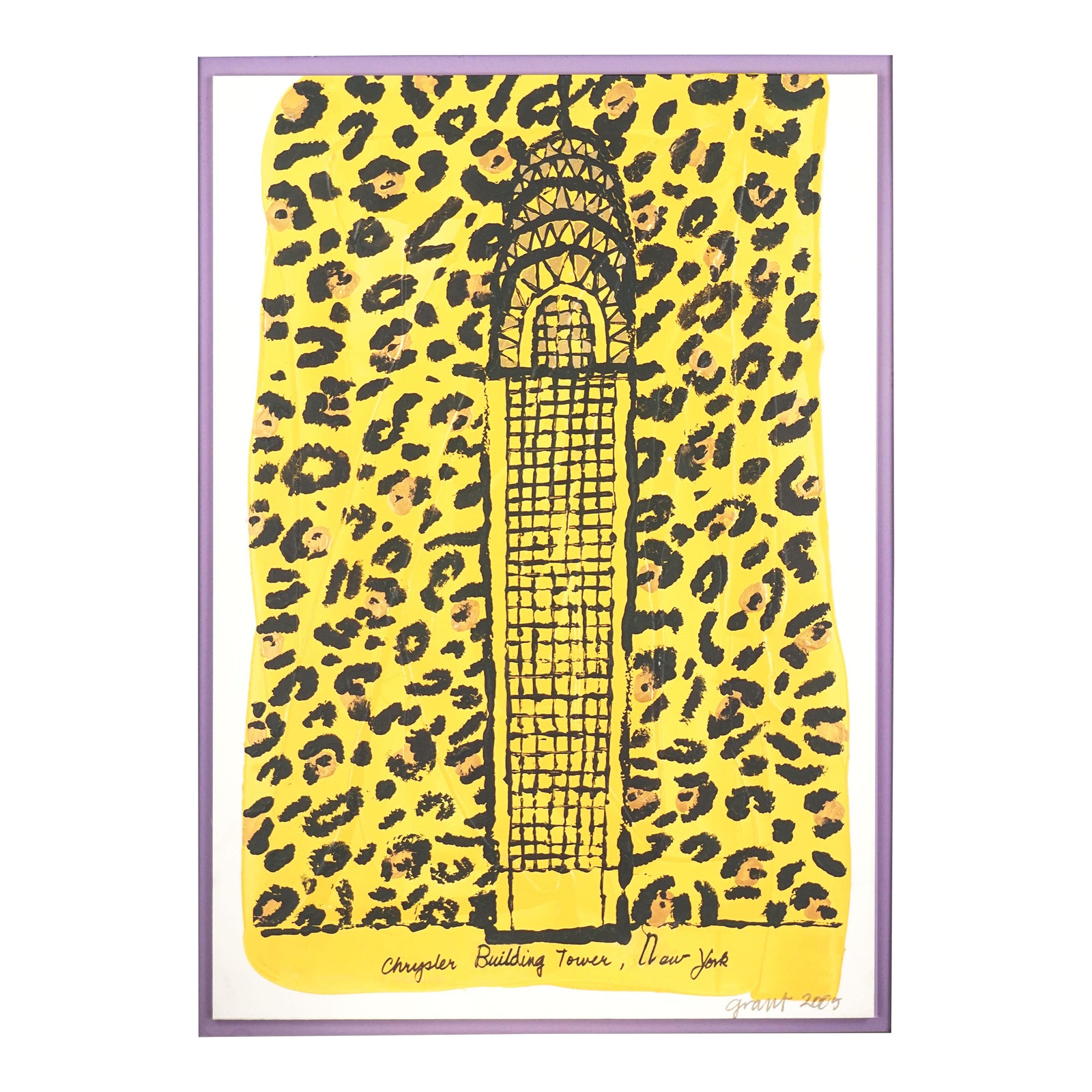 Vintage Pop Art Style Chrysler Building and Leopard by Marc Foster