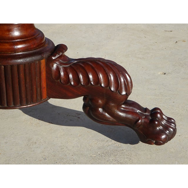 Restoration Period Pedestal Table with Rotating Marble Top For Sale - Image 12 of 18