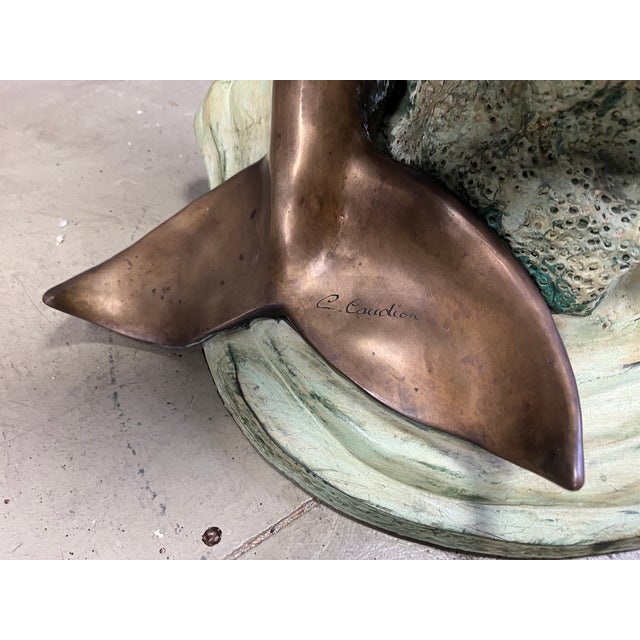 Bronze Dolphin Coffee Table from C Caudion, 1960s For Sale - Image 9 of 16