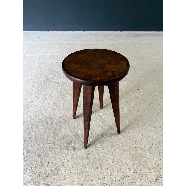 Reconstruction Marquetry Inlay Stool, France, 1940s For Sale - Image 6 of 13