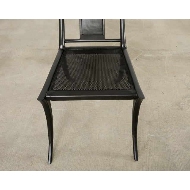 Michael Taylor Metal Klismos Garden Chairs Set of Four For Sale - Image 12 of 18