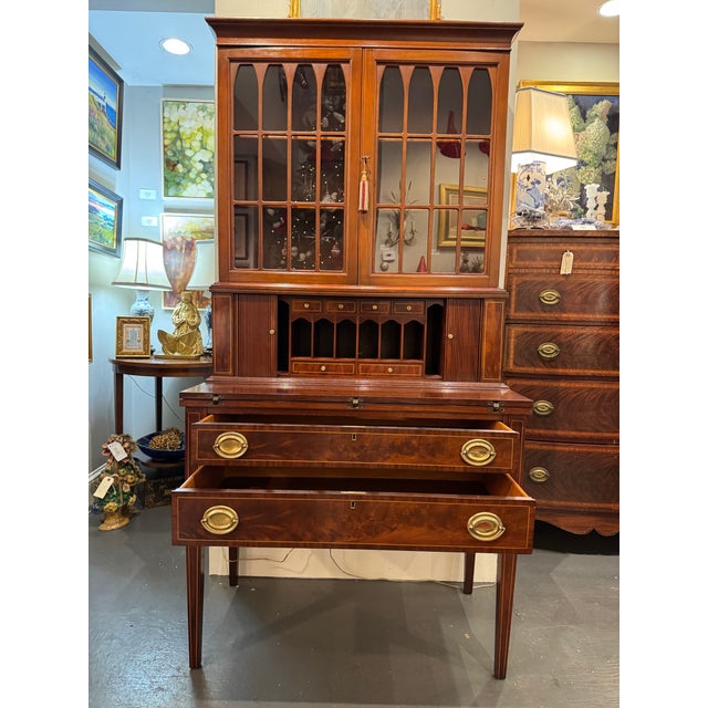 Vintage Mahogany Tambour Secretary For Sale In Boston - Image 6 of 8