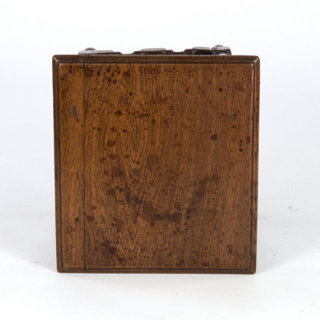 Late 19th Century English Oak Square Stool With Turned Legs and H-Stretcher, Circa 1890 For Sale - Image 5 of 11