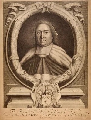 Sir. John Powell, Knight: Early 18th C. Engraved Portrait After William Sherwin, 1711