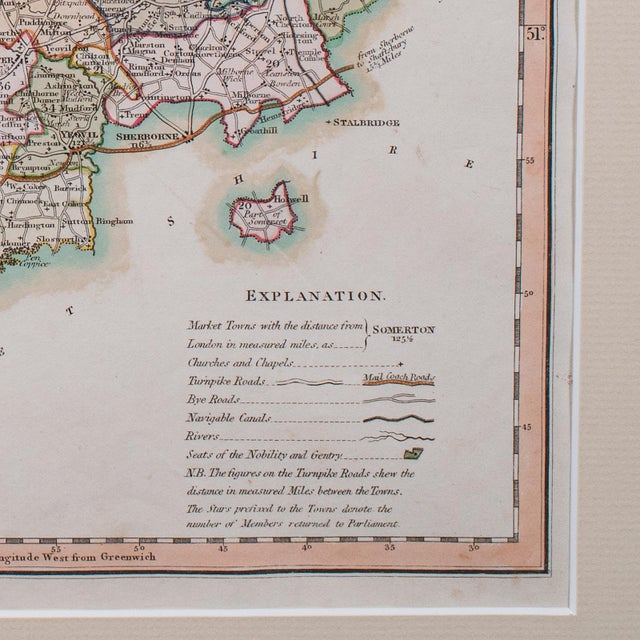 Antique County Map of Somerset, English, Framed Cartography, Regency, Circa 1830 For Sale - Image 11 of 12