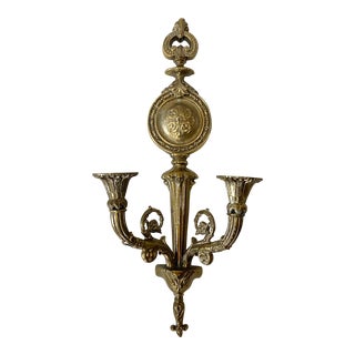 Vintage Neoclassical Double Candle Wall Sconce For Sale