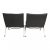 Set of PK-22 Chairs in Black Leather by Poul Kjærholm for Fritz Hansen, 1990s For Sale - Image 3 of 9