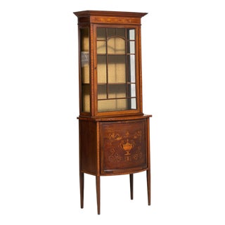 19th Century France Edwardian Brown Wood Display Cabinet For Sale