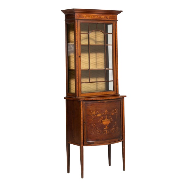 19th Century France Edwardian Brown Wood Display Cabinet For Sale