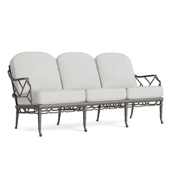 Brown Jordan Calcutta Sofa, Mica frame with Fusion Dove fabric For Sale - Image 12 of 12