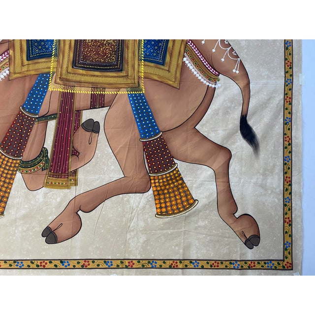 Vintage Camel Painting on Silk "60 Inches * 68 Inches " For Sale - Image 9 of 10