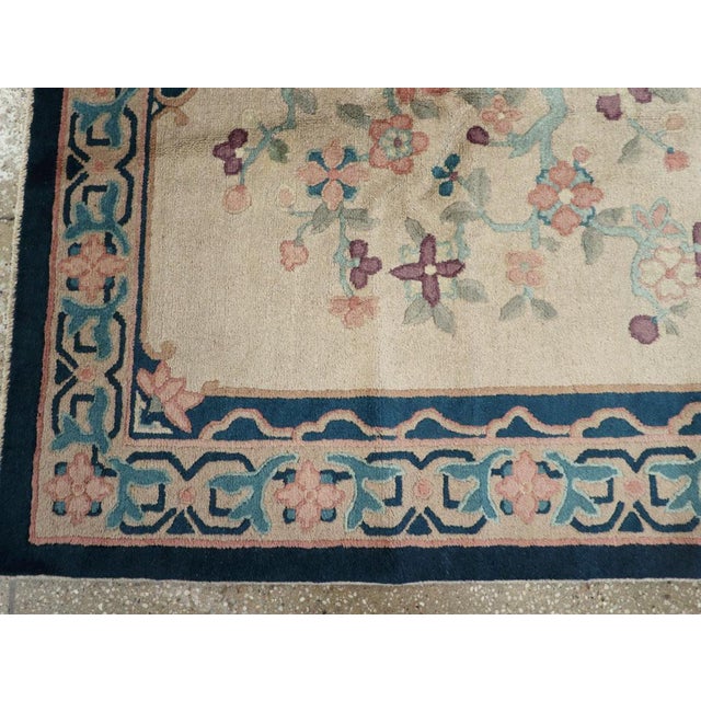 Mid 20th Century Galerie Shabab Collection Mid-20th Century Handmade Chinese Art Deco Accent Rug For Sale - Image 5 of 8