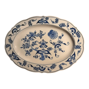 Vintage Blue Danube Blue Onion 14" Oval Serving Platter Tray