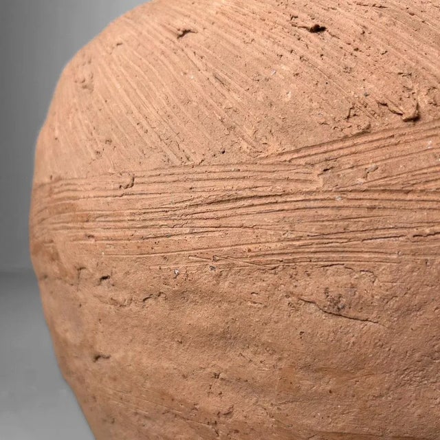 Japanese Organic Terracotta Jar Vase, 1950s For Sale - Image 10 of 14