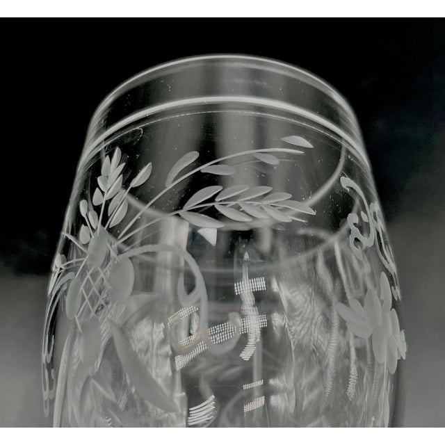 Antique 19th Century Lead Crystal Hand-Cut Sherry Goblets, England, Set of 6 For Sale - Image 4 of 16