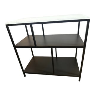 Modern Steel and Tempered Glass 24w 12d 24h End Table For Sale