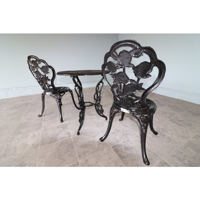 American Cast Iron Rose Garden Bistro Set, Mid-20th Century For Sale - Image 9 of 16