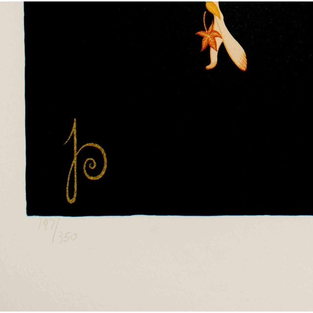 Modern Erté, Letter P, Lithograph and Screen Print, 1976 For Sale - Image 3 of 4