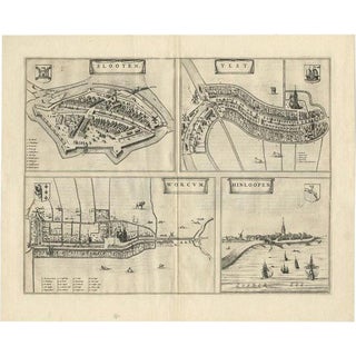 Map of Sloten, Ijlst, Workum & Hindeloopen by Blaeu, 1652 For Sale