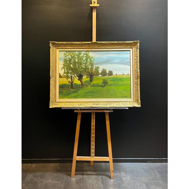 G. Schneider, Rural Landscape, Oil on Board, 1925, Framed For Sale - Image 10 of 14