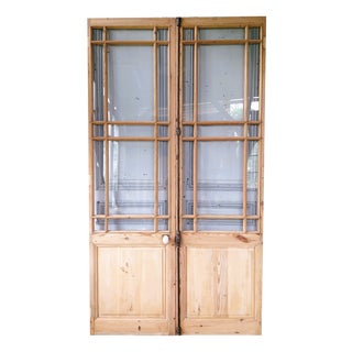 Double-Leaf Glass Doors, Set of 2 For Sale