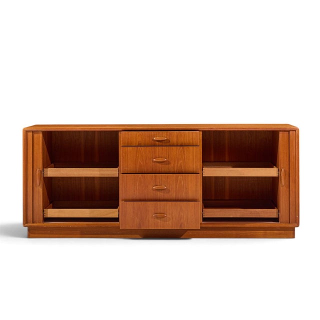 Dyrlund Mid Century Danish Teak Tambour Door Lowboy Dresser For Sale - Image 9 of 11