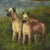 Vintage Hand Painted Folk Art Dog Portrait Circular Oil Painting on Canvas With Pastoral Landscape For Sale - Image 4 of 10