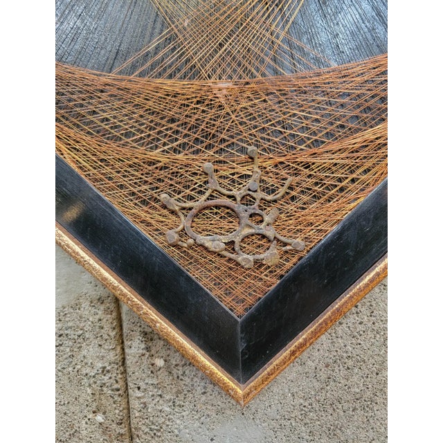 Mid 20th Century String Art Copper & Brass Wall Art For Sale - Image 5 of 5