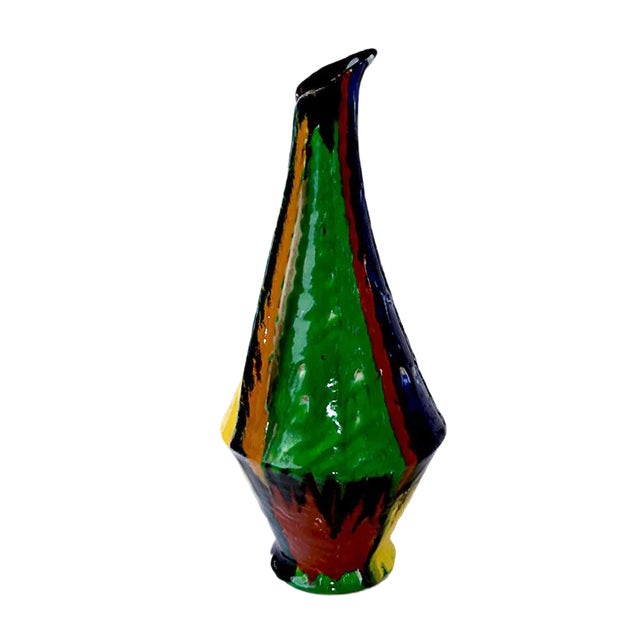 Italian Enamel and Terracotta Vase by Galatina Garrisi, 1950s For Sale