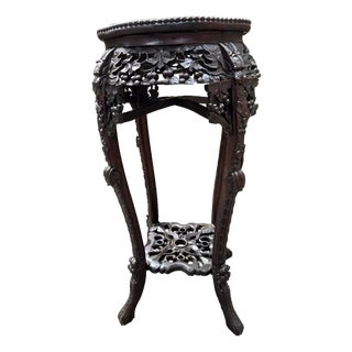 Chinoiserie Stately Rosewood Plant Stand For Sale