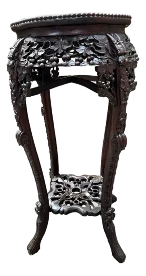 Chinoiserie Stately Rosewood Plant Stand