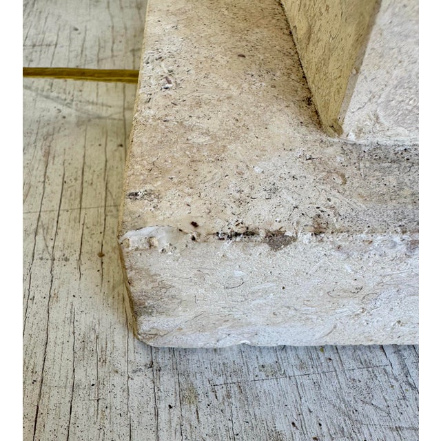 Hollywood Regency Vintage Hollywood Regency Solid Travertine Stone Lamp For Sale - Image 3 of 11